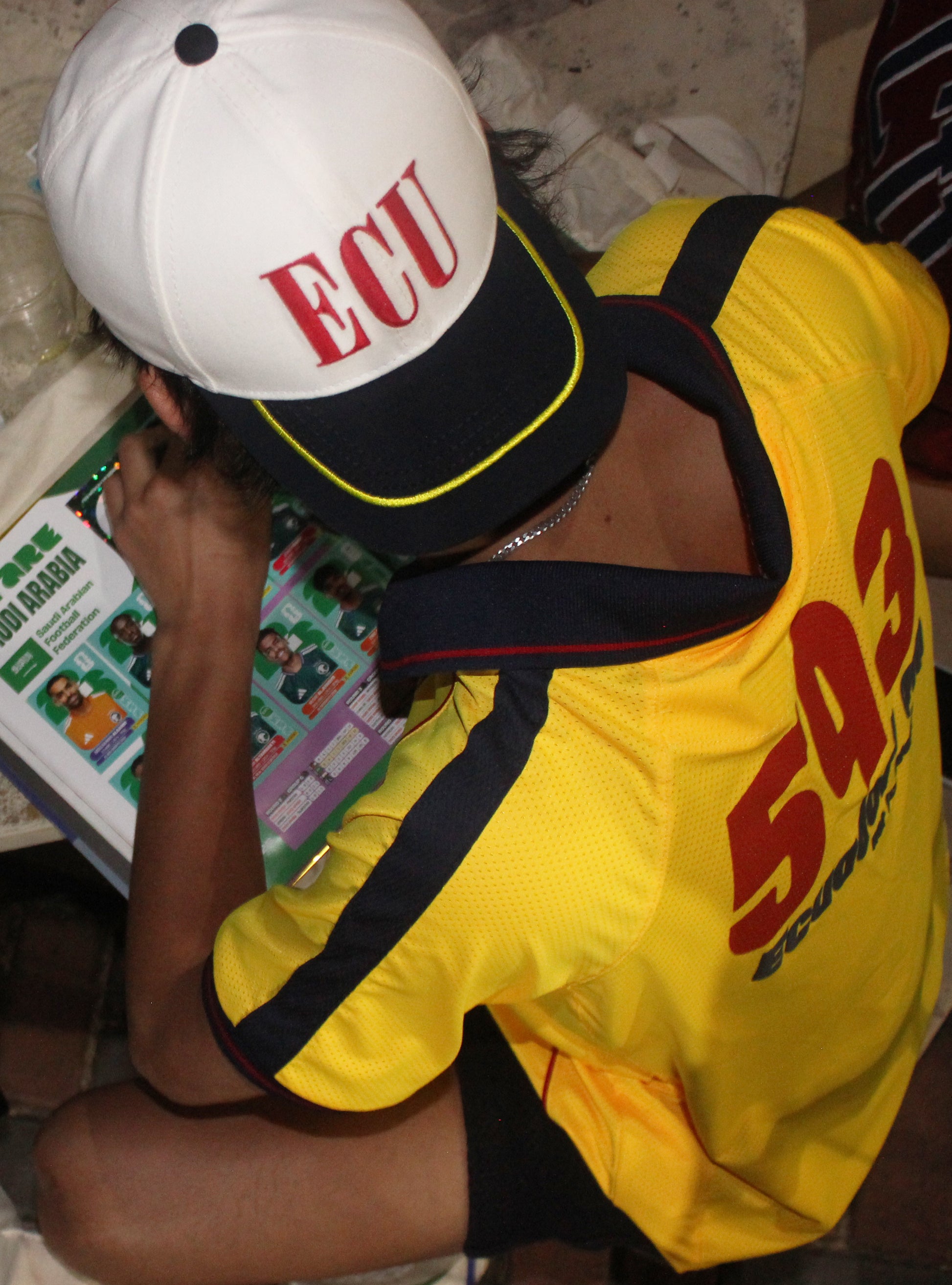 Gorra ECU 593 blanca&azul